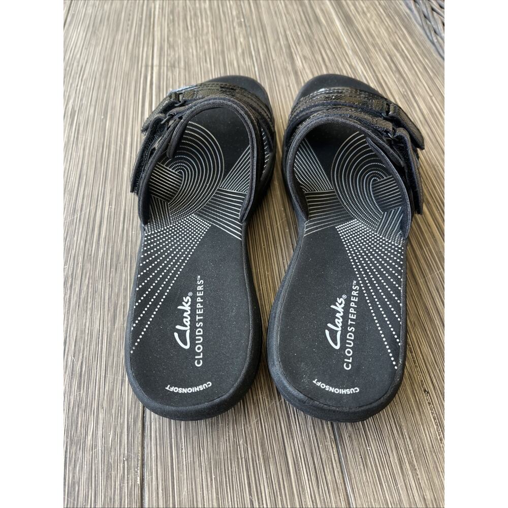 Clarks Cloudsteppers Breeze Piper Slide Sandals Women's Blk Slip-On Comfort - 9M - Picture 4 of 11
